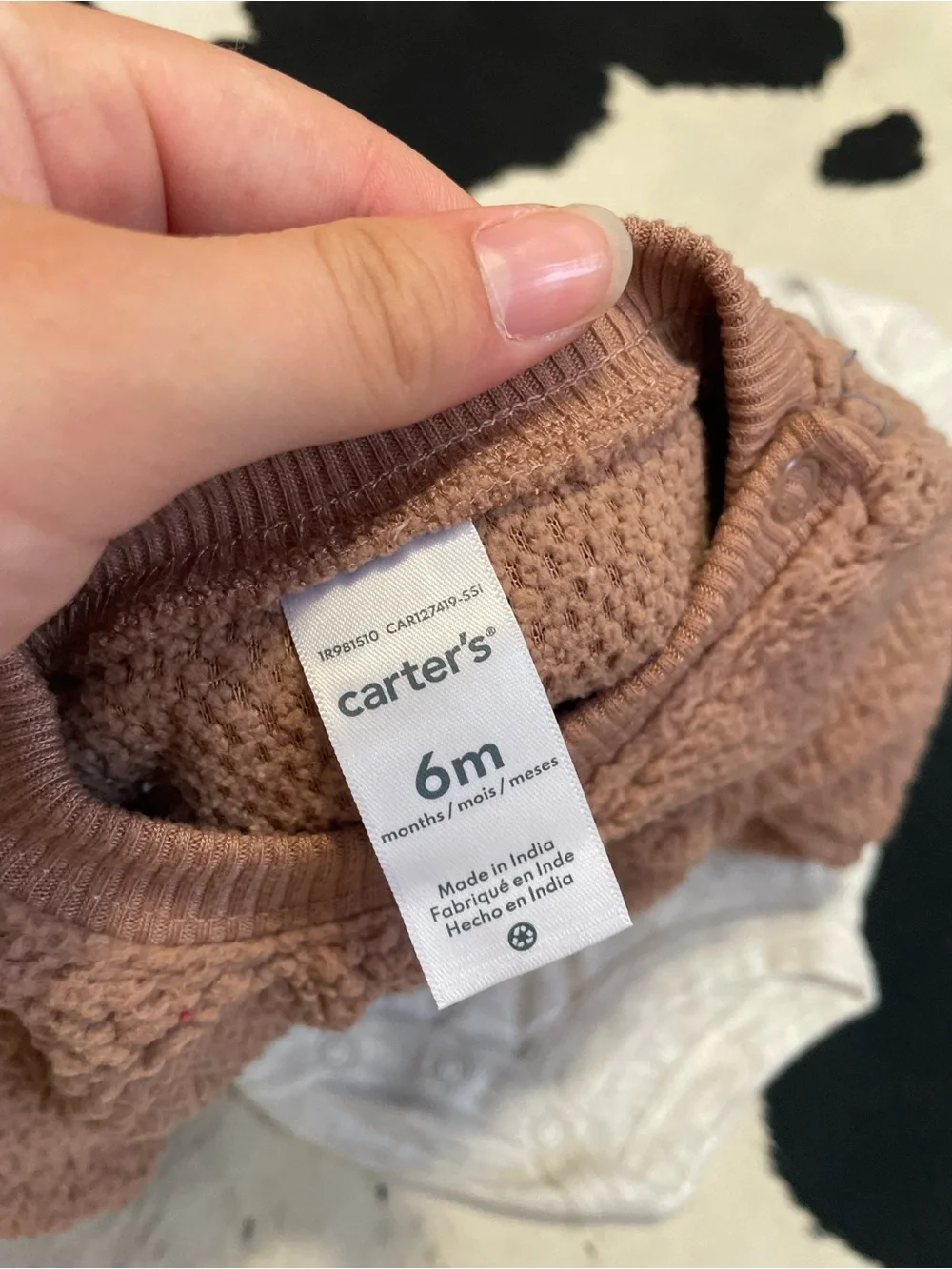 2/$12 Carters Fuzzy Bear Sweatshirt Outfit